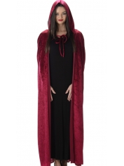 Dark Red Hooded Cape - Adult Red Riding Hood Costume Cape